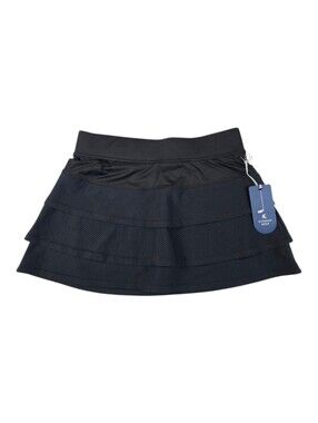 NWT Kyodan Golf Women's Tiered Ruffle Mesh Skort Athletic Tennis Black XS